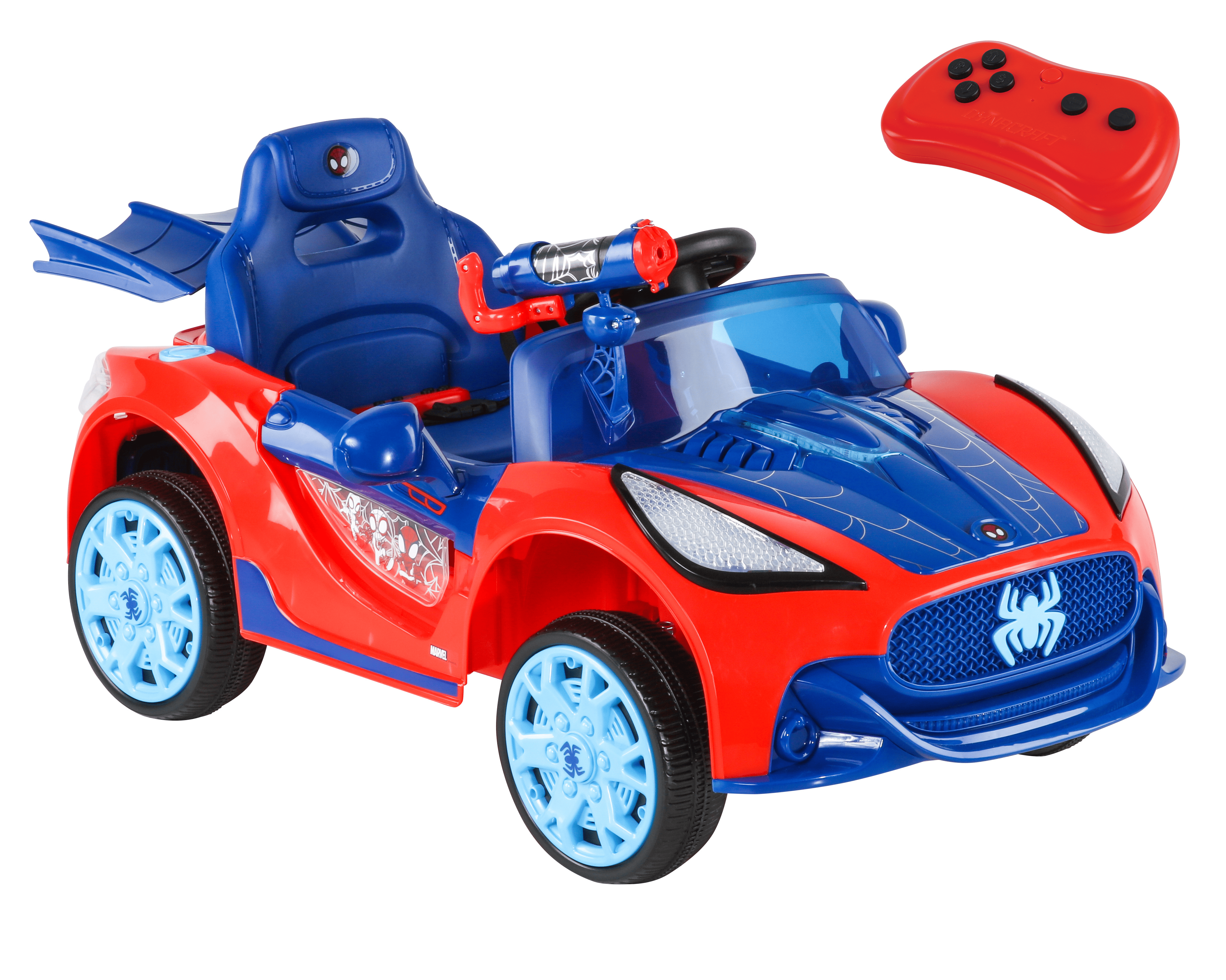 DYNACRAFT SPIDER-MAN 6V SUPER CAR, BATTERY POWERED RIDE-ON...