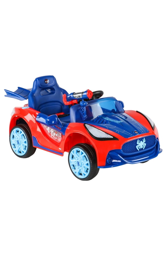 6V Spider-Man Super Car, Battery Powered Ride-on with Lights and Sounds, by Dynacraft