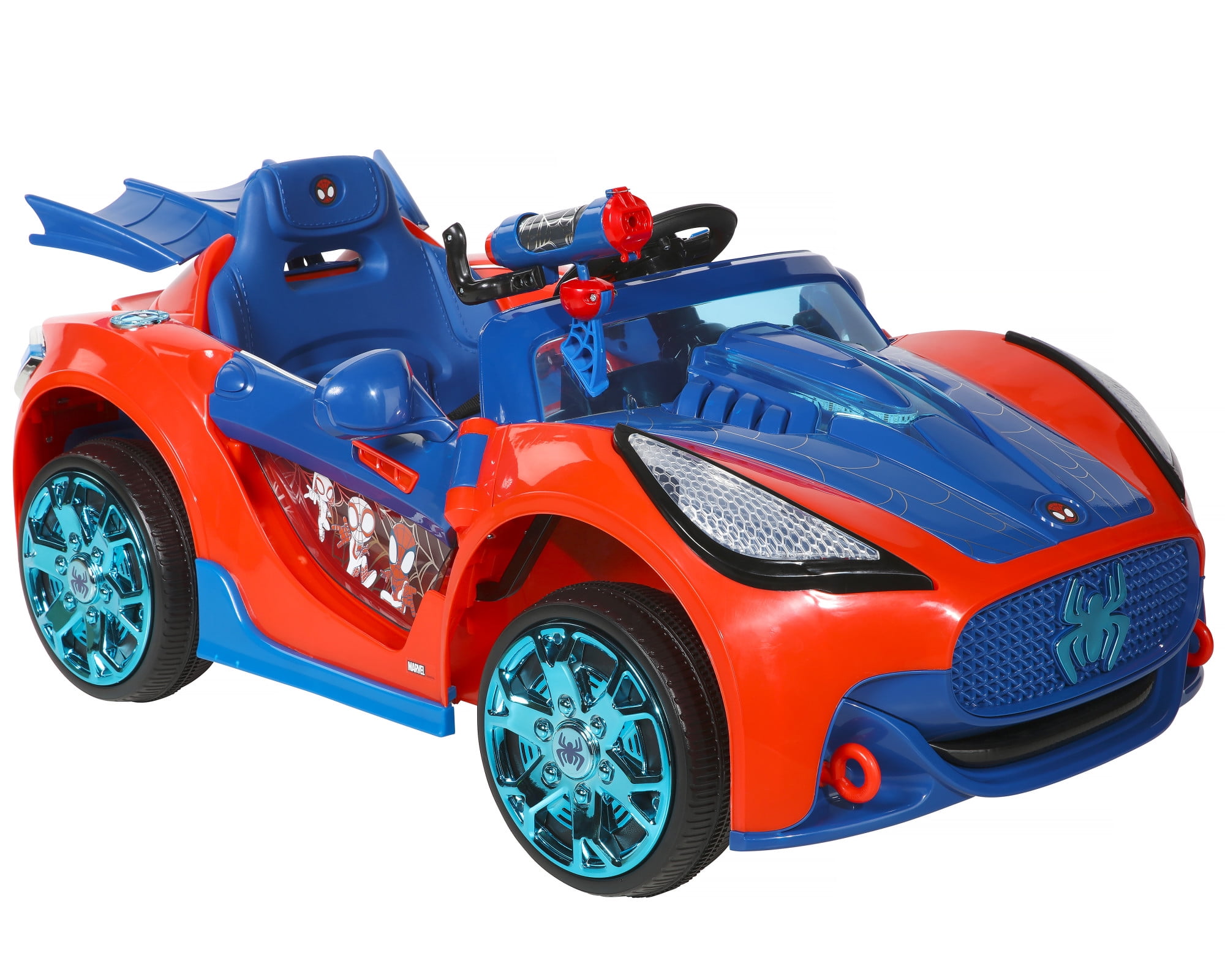 6V Spider-Man Super Car, Battery Powered Ride-on with Lights and Sounds, by Dynacraft