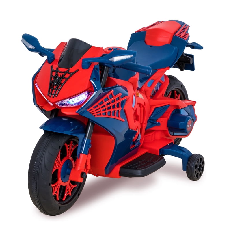 6V Spiderman Motorcycle, Battery Ride on Toy, for Kids, Ages 3+