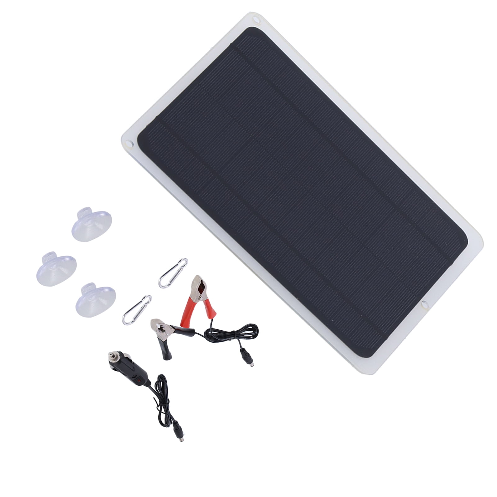 6W 12V Monocrystalline Solar Panel Charger Kit For Phones, Cars, RVs  Boats, USB Output