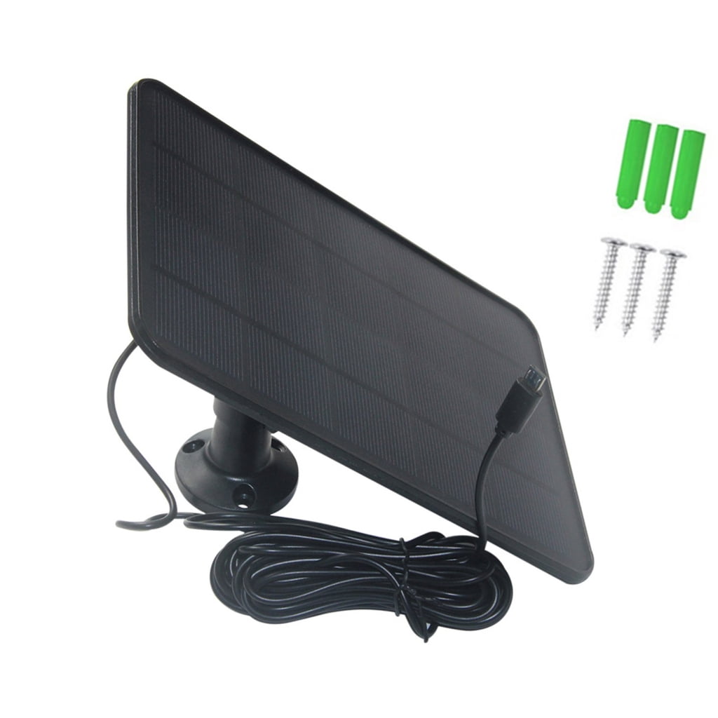 6W 5V Solar Panel for Doorbell Camera with USB and 5M Cable Outdoor