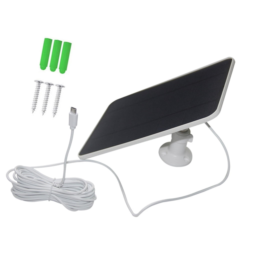 6W 5V Solar Panel for Doorbell Camera with USB and 5M Cable Outdoor