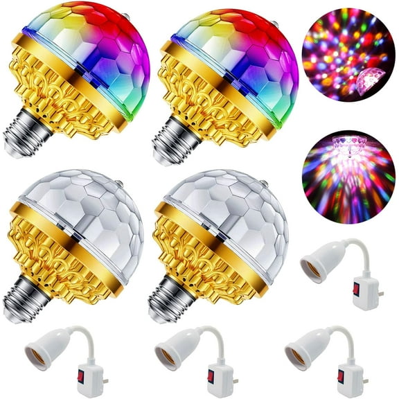 6W RGB Rotating Magic Ball Light - E27 Socket Disco DJ Strobe Lamp, LED Party Stage Light for Home, Dance & Bar