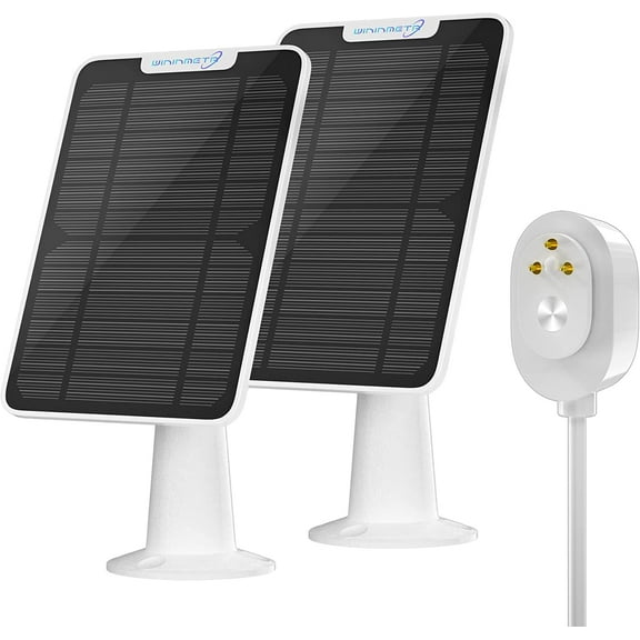 6W Solar Panel Charger Compatible with Arlo Ultra/Ultra 2/Pro 3/Pro 4/Pro 3 Floodlight Security Camera, Solar Panels Charging IP65 Weatherproof w/ 9.8ft Charging Cable Adjustable Wall Mount, 2 Pack