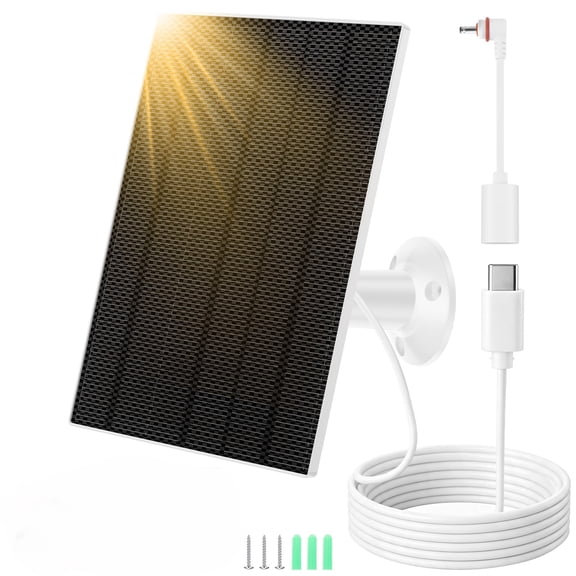 6W Solar Panel for Security Camera, IP66 Waterproof Outdoor Camera Solar Panel Compatible with Spotlight Cam Plus Pro