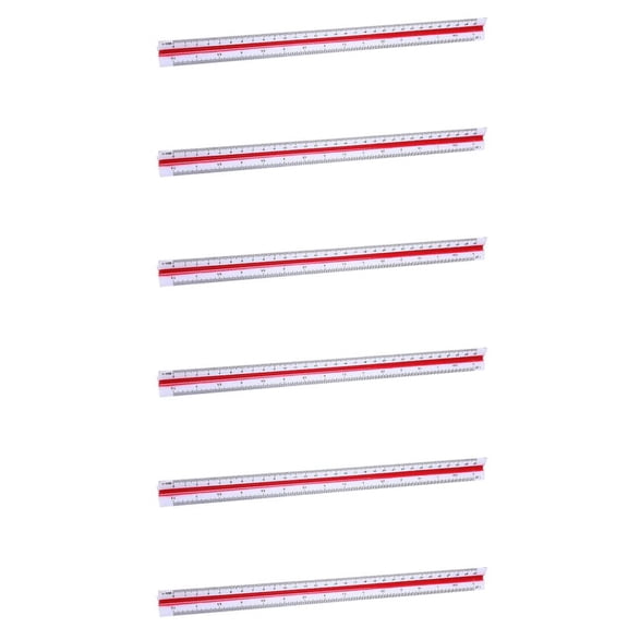 6X 1:20 1:25 1:50 1:75 1:100 1:125 Plastic Triangular Scale Ruler,6 x Scale Ruler,as shown
