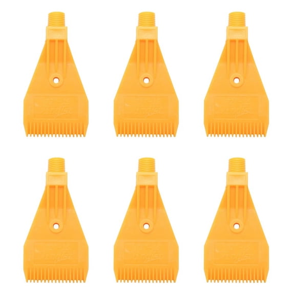 6X 1/4BSP Male Thread ABS Single Hole Air Blow Flat Jet Nozzle Yellow