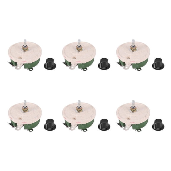 6X 100W 100 Ohm Ceramic Wirewound Potentiometer Rotary Resistor Rheostat