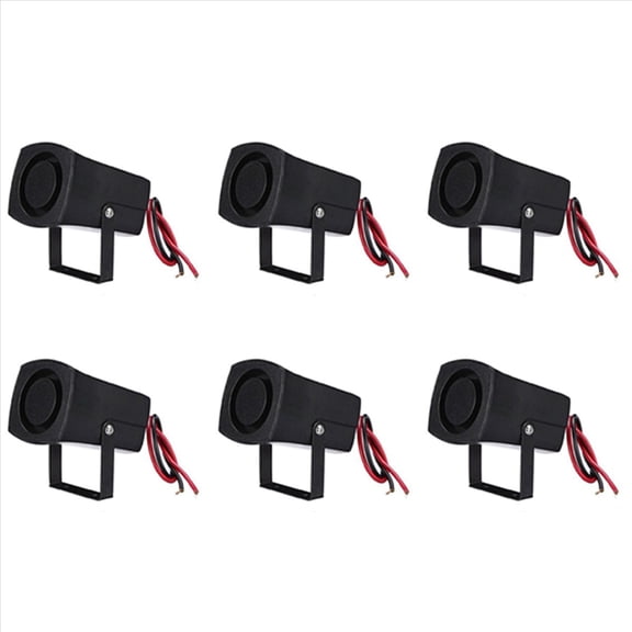 6X 12-24V 6Tones Car Police Fire Alarm Horn System Siren Speaker Warning Loud Sound Alarm Speaker,6 x Alarm Horn,Black