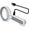 6X 12X Hand Held Magnifying Glass with Light, Magnifier with Adjustable