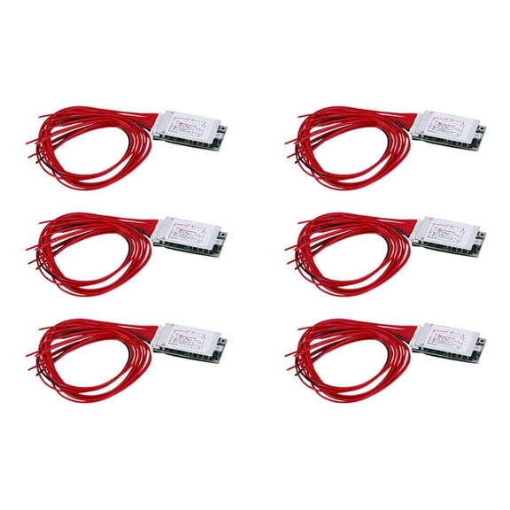 6X 13S 48V 15A Li-Ion Lipolymer Battery Protection Board PCB Board with Heatsink for E-Bike EScooter,6 x Li-ion Battery Protection Board 6 x wire,Silver & green