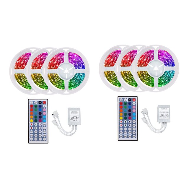 6X 15M 3528 RGB LED Strip Light 900LEDs Flexible LED Light Strip with