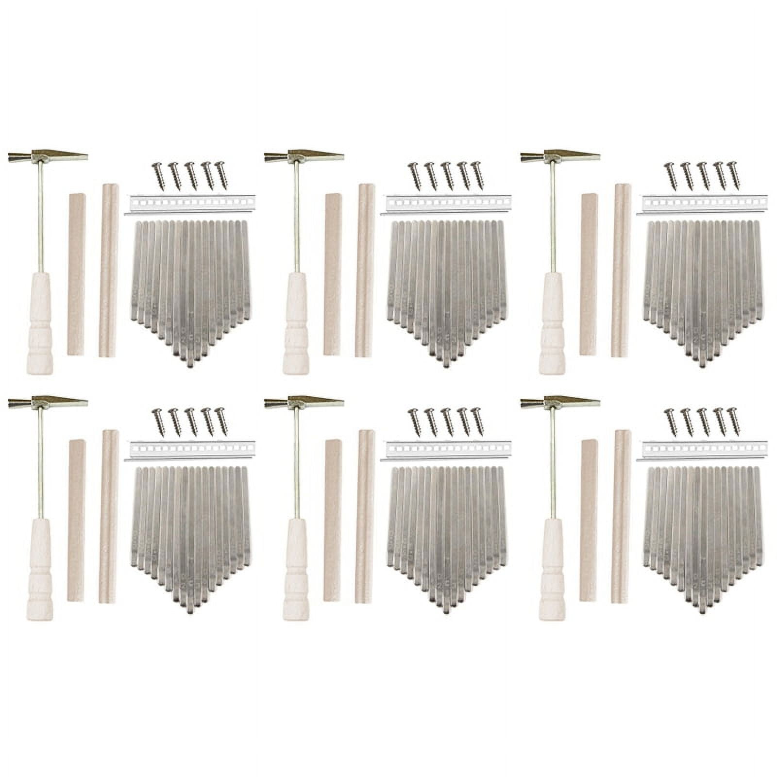 6X 17Keys Kalimba DIY Kit Thum Piano with Keys Bridge Tuning Hammer Kit Kalimba Accessories