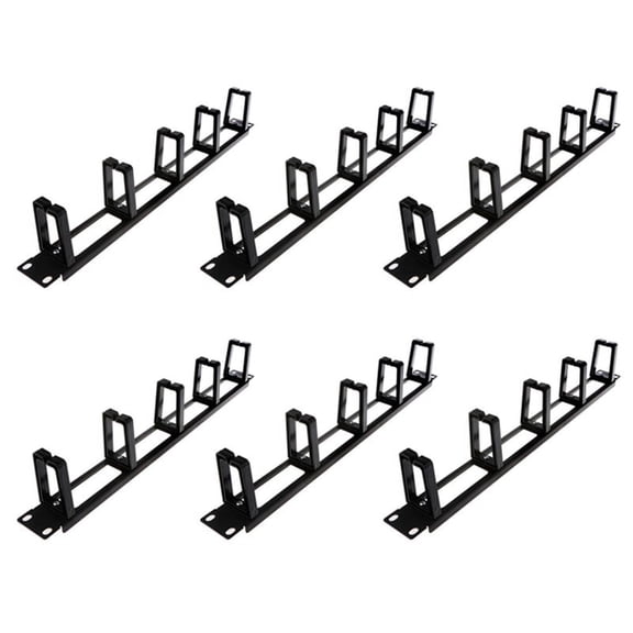 6X 19 Inch 1U Rack Cabinets Cable Management Network Organizer Hollow Metal Base Five Ring Detachable Wire Manager Frame