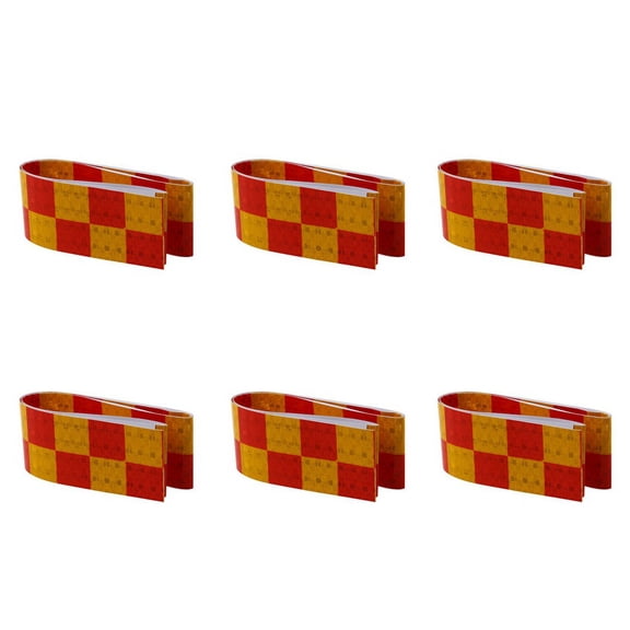 6X 1M Reflective Safety Warning Conspicuity Tape Sticker, Red+Yellow