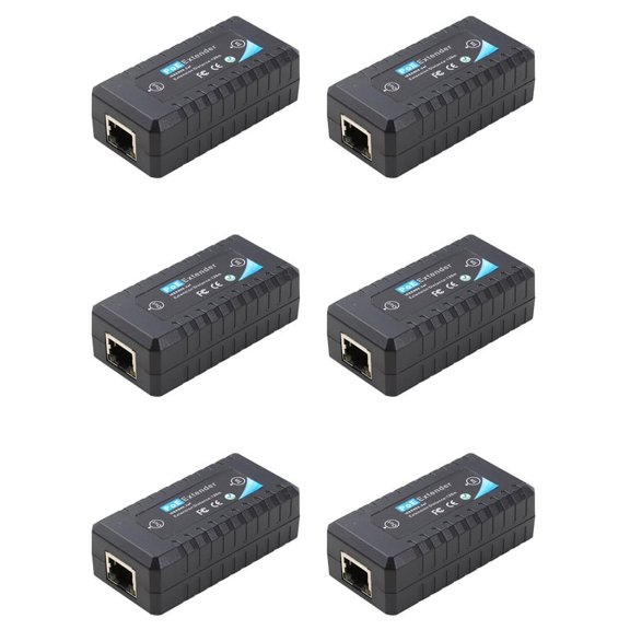 6X 1Port POE Extender 10/100Mbps with IEEE 802.3Af Standard Input / Output for IP Camera Transmission Distance 120Meters