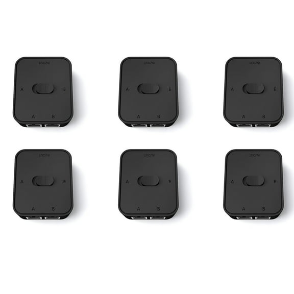 6X 2 Port RJ45 LAN CAT6 Network Switch 1000Mbps 2in1 Out/1 in 2 Out Internal External Network Switcher Splitter