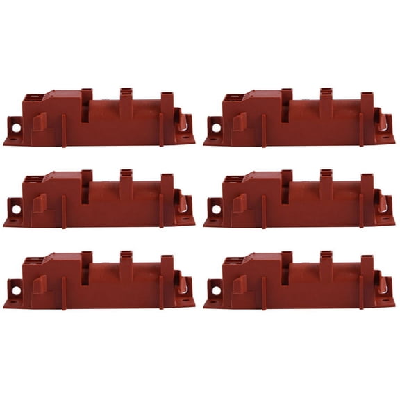 6X 220-240V Gas Stove Ac Pulse Igniter with Four Terminal Connections Safe Tool,6 x Oven ignition accessories,Red-brown