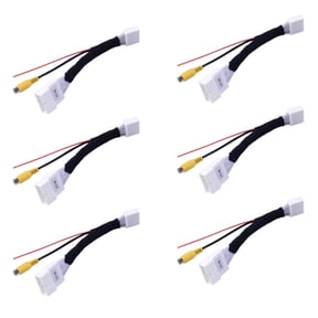 6X 24 Pin Adapter Rear View Camera Connection Cable for & for for for 4 2012-Up,6 x 24Pin Adapter Cable,Black