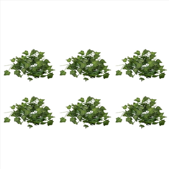 6X, 2M Long Artificial Plants Green Ivy Leaves Artificial Grape Vine Fake Parthenocissus Foliage Leaves Decoration,6* artificial green rattan,green