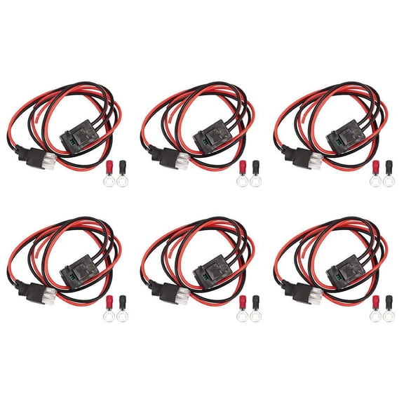 6X 30A 1M Fuse 6 PIN Short Wave Power Supply Cord Cable for  FT-857D FT-897D