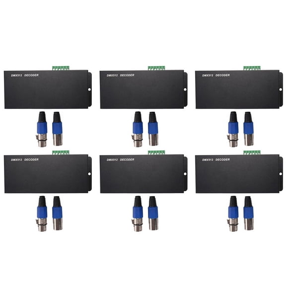 6X 3CH DC12-24V RGBW 512 Decoder LED Controller RGB LED DMX512 Decoder, DMX512-3CH