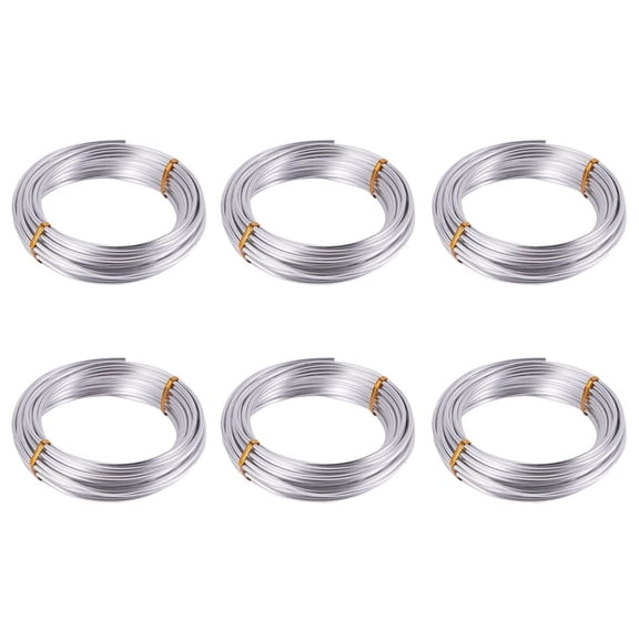 6X, 3mm Aluminium Wire 10M Craft Silver Wire for Jewellery Making Clay Modelling Bonsai and Model