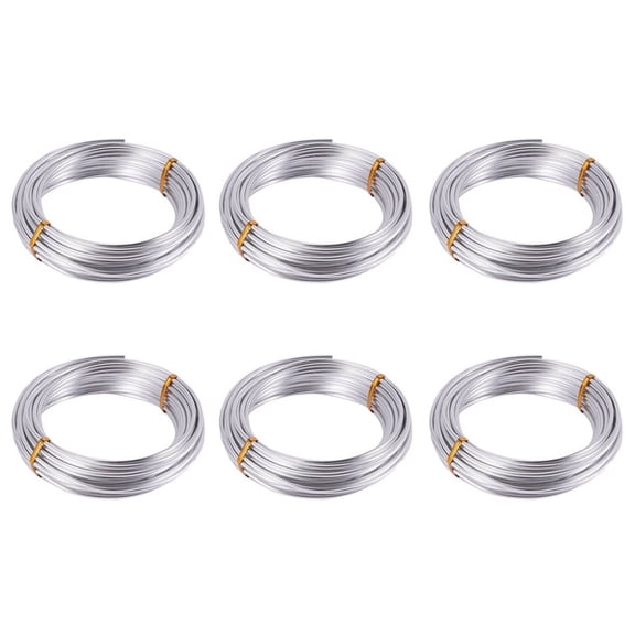 6X, 3mm Aluminium Wire 10M Craft Silver Wire for Jewellery Making Clay Modelling Bonsai and Model