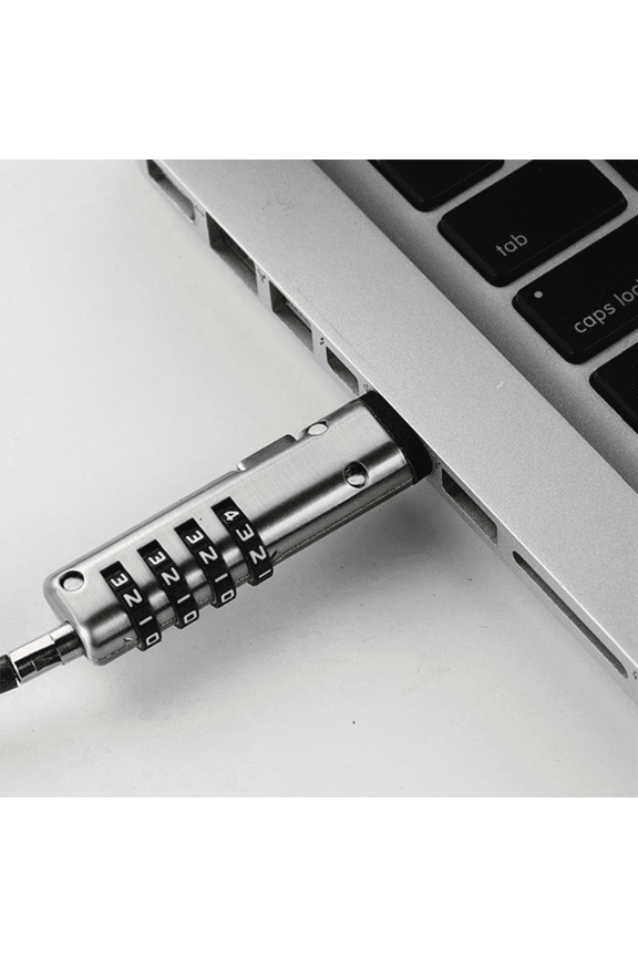 6X 4 Digital Universal Lock USB Laptop Security Cable Lock for Computer,6 * Laptop lock,Silver