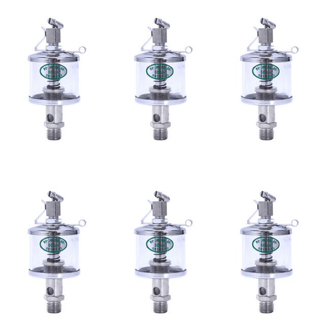 6X 50ML Engine Machine Lubricator Oil Gravity Drip Feed Oiler Clear