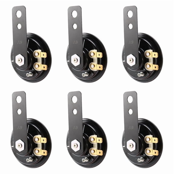 6X 6V Black Mount Electric Horn for Car Motorcycle Truck Vehicle