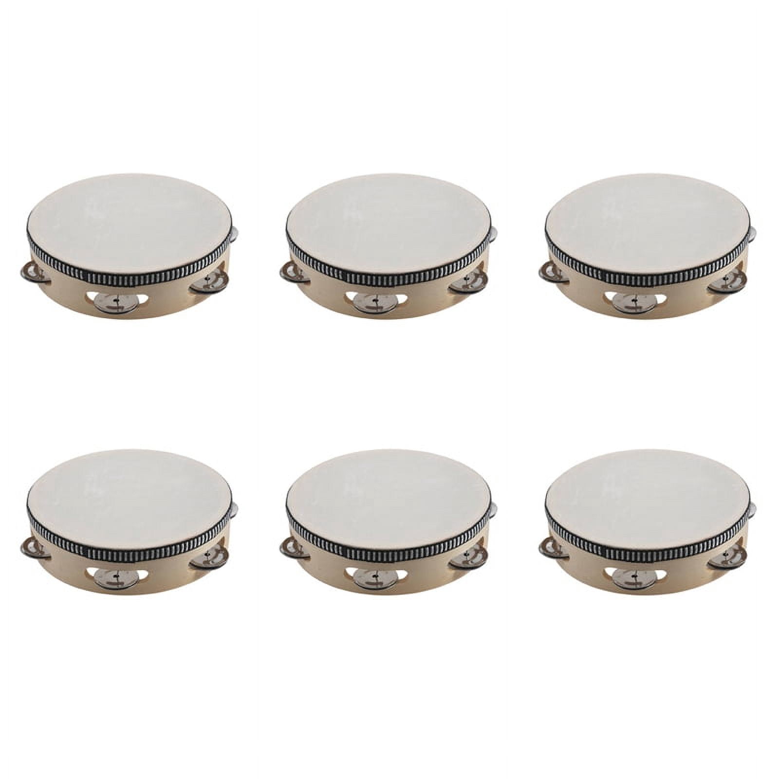 6X 7 Inch Musical Tambourine Tamborine Drum Round Percussion Gift for KTV
