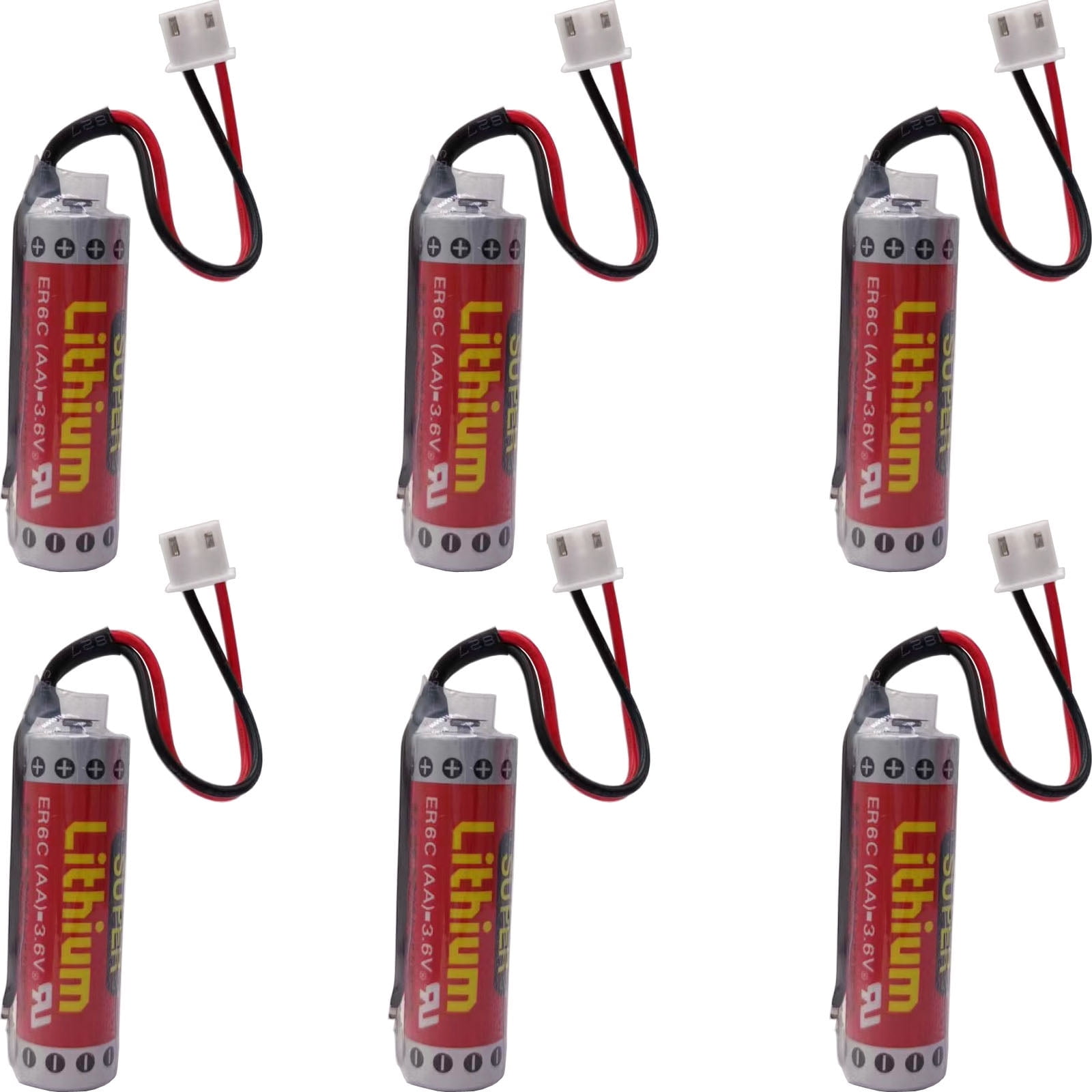 6X AA battery with Plug for MAXELL ER6C 3.6V 1800mAh PLC Battery for Mitsubishi FX F2-40BL