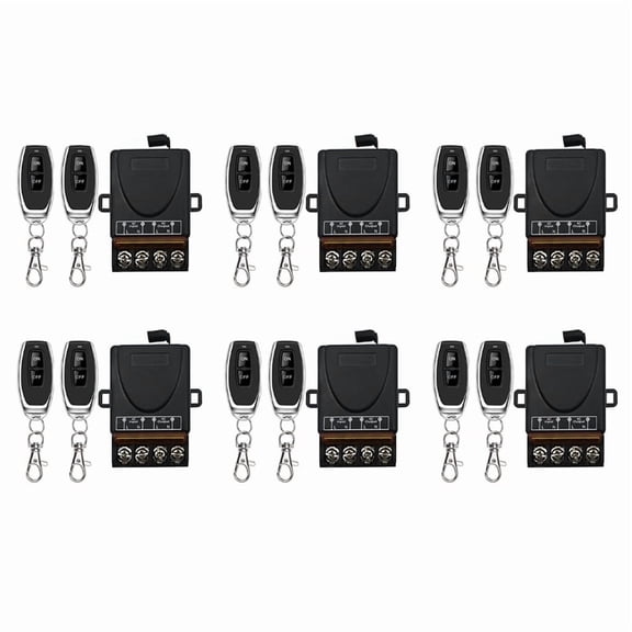 6X AC 220V 30A 1CH 433MHz Wireless Remote Control Switch  Relay Receiver + Off/on Transmitter