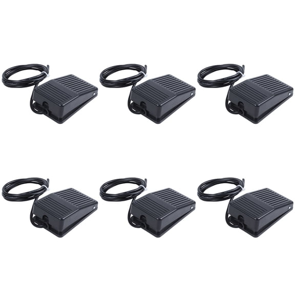 6X AC 250V 10A SPDT NO NC Antislip Plastic Momentary Power Foot Pedal Switch Black,6 x Foot Pedal Switch,Black