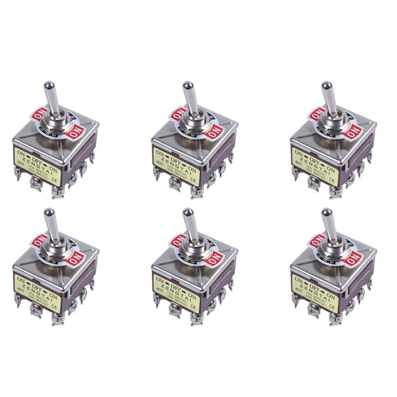 6X AC 380V 10A ON//on 3 Positions 12 Pin Latching Toggle Switch 4PDT