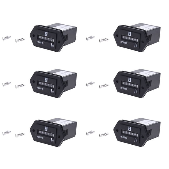 6X AC100-250V Electromechanical Hour Meter Counter