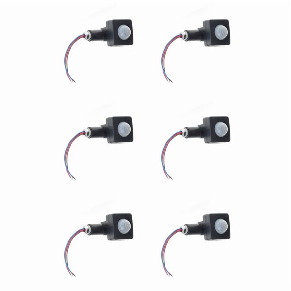 6X AC85-665V IP65 Motion Sensor Adjustable PIR Switch Ultrathin LED Light PIR Outdoor Motion Sensor Detector,10Mm Black
