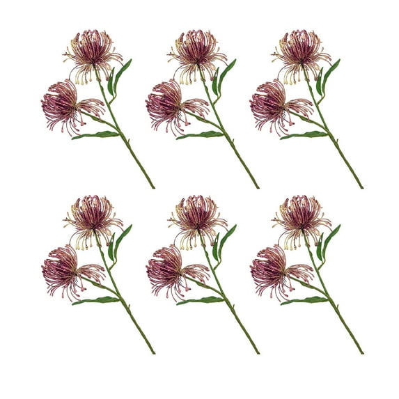 6X Artificial Flower Fake Plant Wedding Decor Holiday Decoration Compact Size Long-lasting Exquisite Home Decal Rose Red