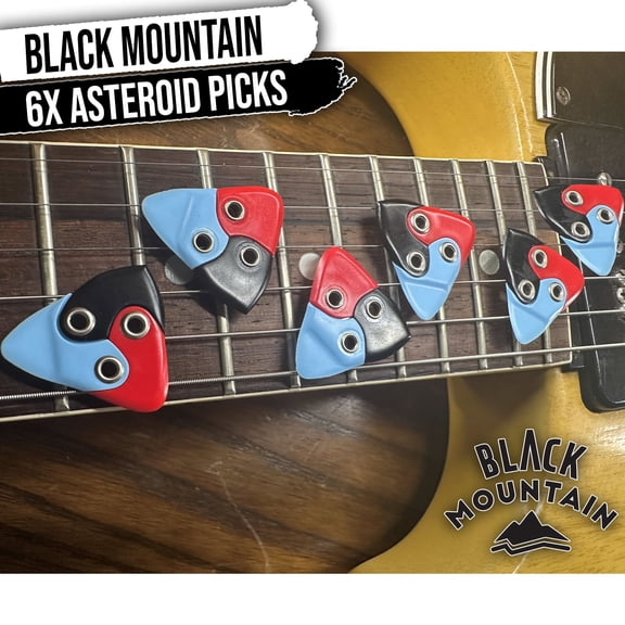 6X BLACK MOUNTAIN Asteroid Guitar Pick | World's First Multi-Material 3-in-One