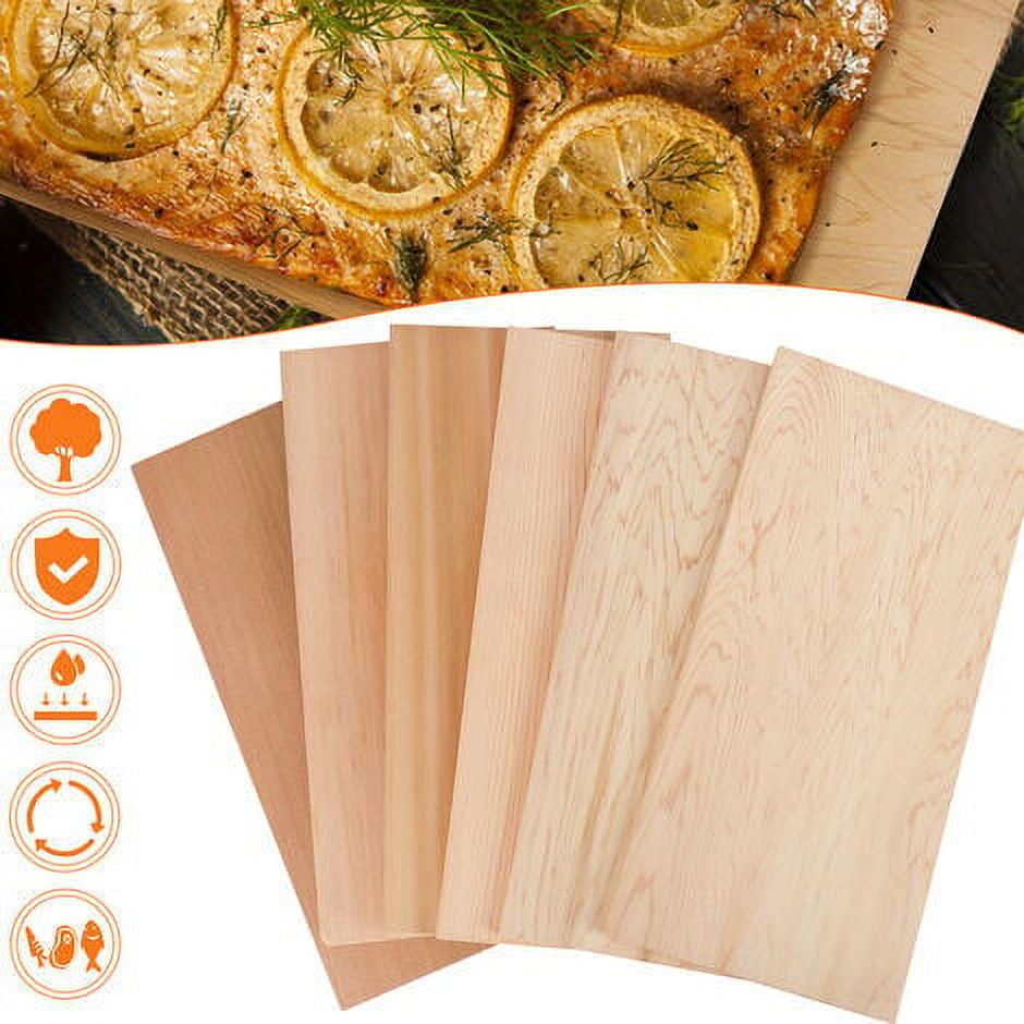 6X Barbecue Planks Cedar Wood Grilling Planks Cedar Wood Smoking Plank
