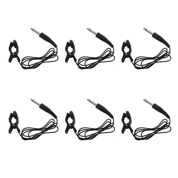 6X Black Universal Guitar Acoustic Clip on Pickup Piezo Contact Microphone,6 x Pickup folder (Guitar Tuner Not Included),black