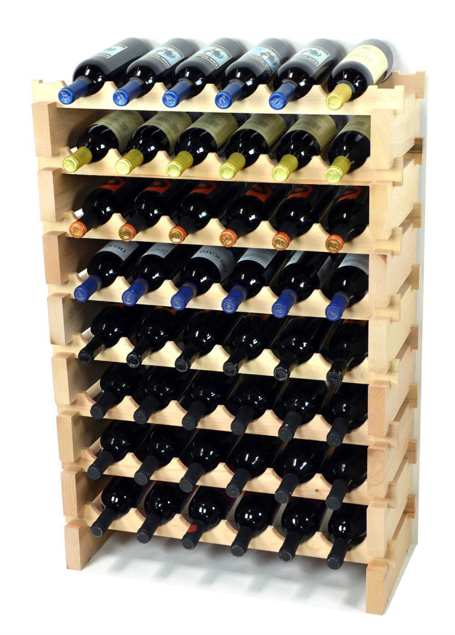 6X Bottles Beech Hardwood Modular Wine Rack Stackable (6 Bottles per ...