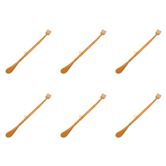 6X Brown Plastic Handle Back Scratch Helper Massager 48 cm