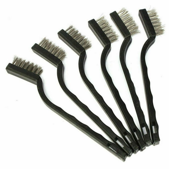 6X Brush Set Small Cleaning Brushes Wire Rust Sparks Wheels Scrub 180MM