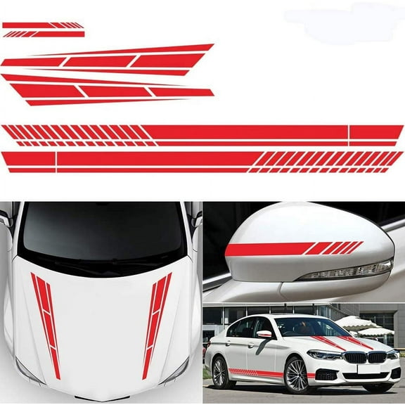 6X Car Sticker Side Stripe Sticker Vinyl Decal Car Side Graphic Sticker Used for Auto Decoration Cover