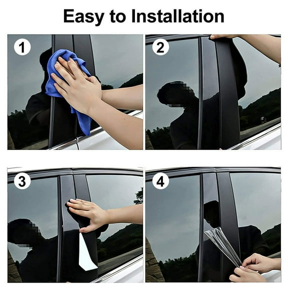 6X Car Window Door Column B C Pillar Post Cover Trim Glossy Black Mirror Effect Pc Sticker For Kia Forte K3 Car Modification Fangkenuo