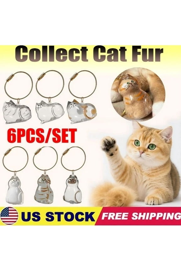 6X Cat Hair Storage Box Pendant, Cat Hair Storage Capsule Keychain Commemorative