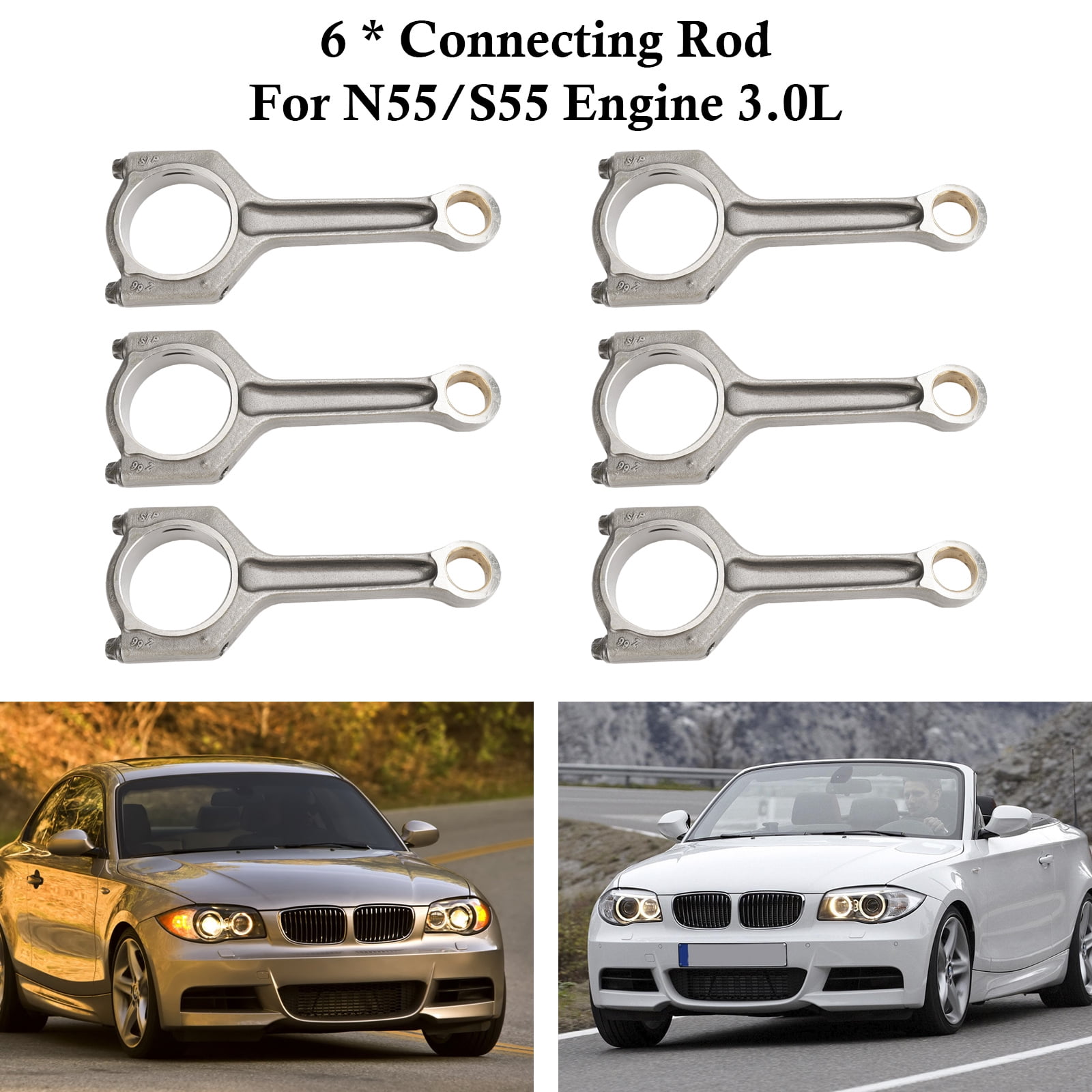 6X Connecting Rod 11247586492 For BMW 535i M3 M4 X5 F10 F30 F82 